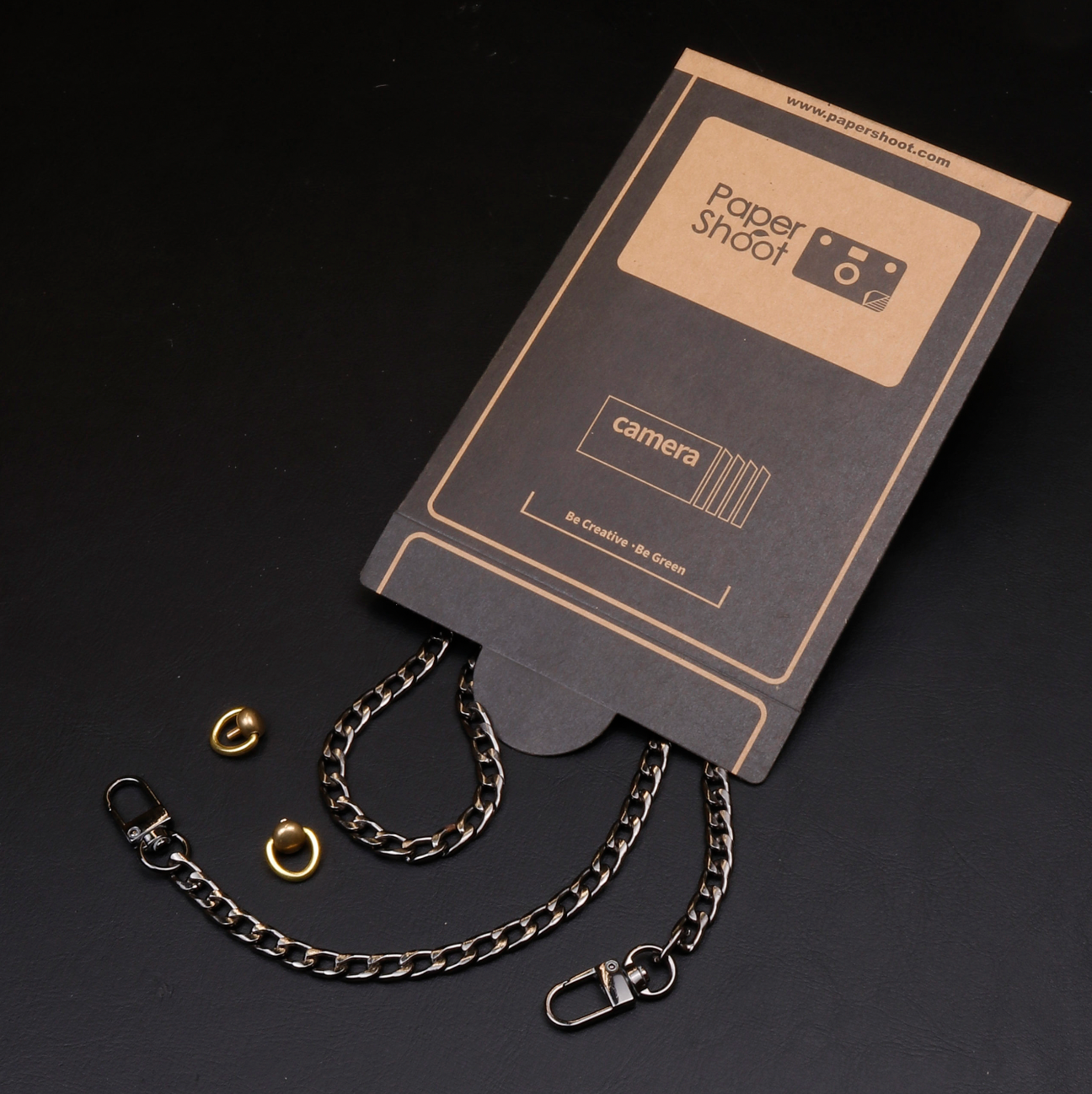 Black metal chain strap